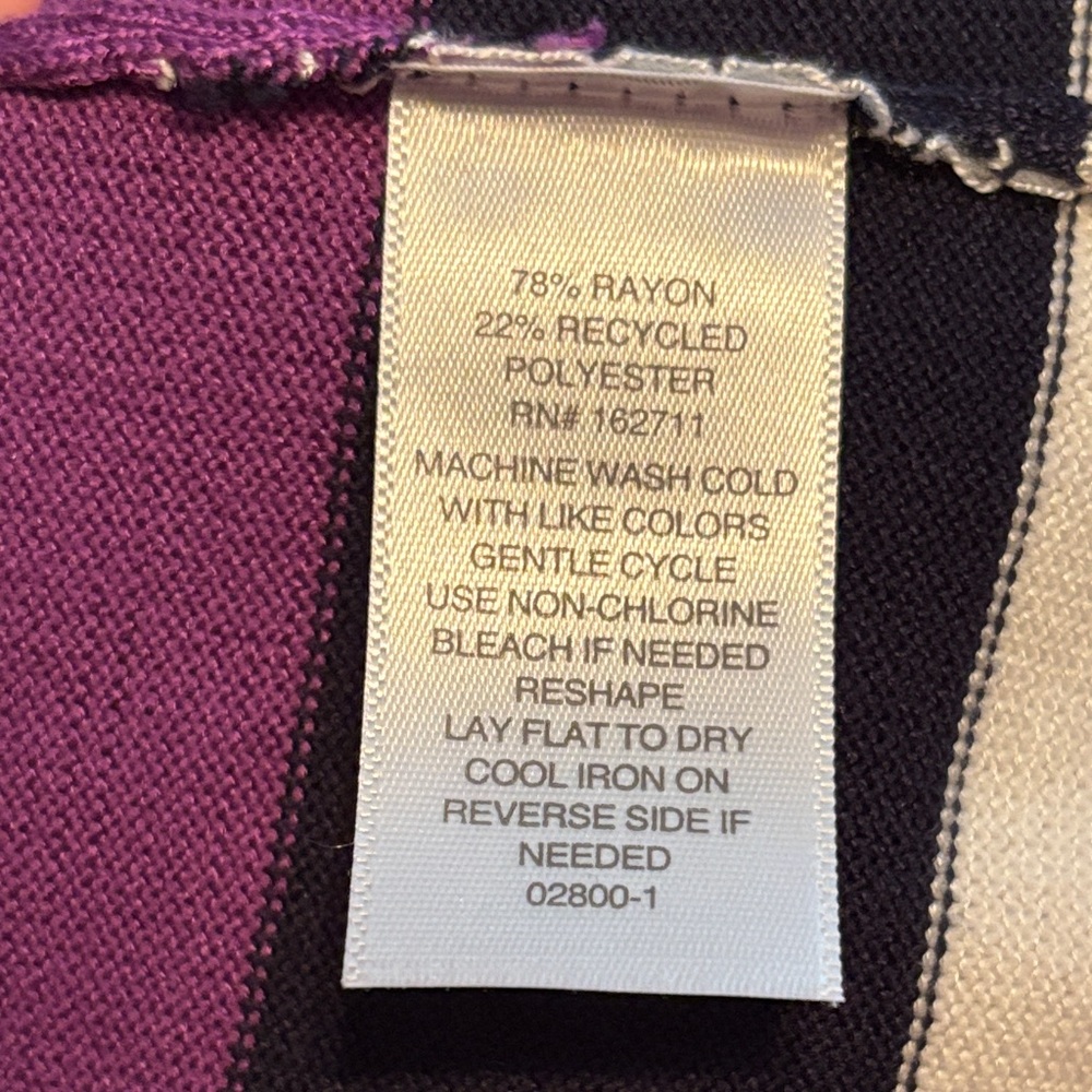 Liz Claiborne Purple and White Striped Long Sleeve Top 2X - Picture 5 of 5